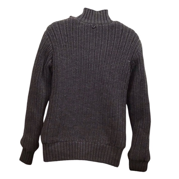 American Stitch Mens Cable Knit Sweater Jacket Size L Fleece Lined Plush Zip Up - Picture 5 of 13